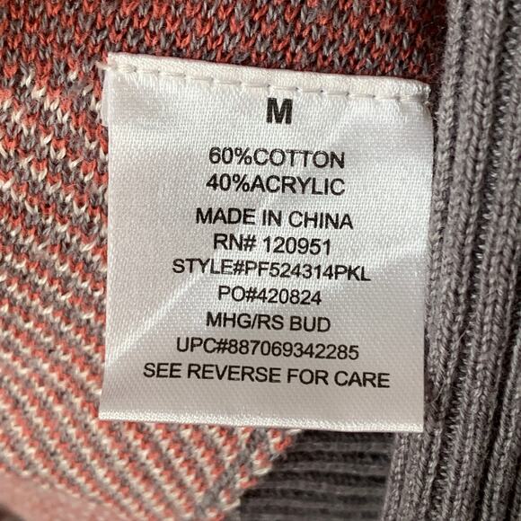 Pink Republic Gray and Red Geometric Southwest Cardigan Open Front Aztec Size M - Picture 10 of 13